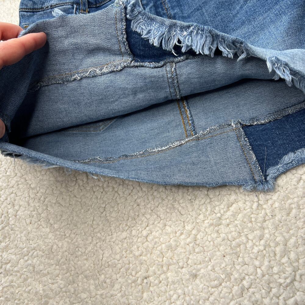 Sable Blue Patchwork Denim Skirt Medium - image 3